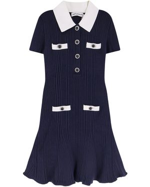 navy blue dress for baby girl Portrait Collar Pleated Long Mermaid Dress – John Paul Ataker main image 0