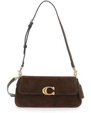 COACH Crossbody Bag Suede Jet Leather Cow Shoulder - Brown