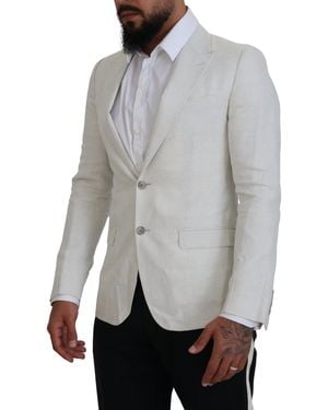 Dolce & Gabbana Linen Slim Fit Jacket Blazer Clothing - Gray