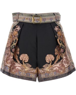 Zimmermann 'Illustration Tuck' Shorts - Grey