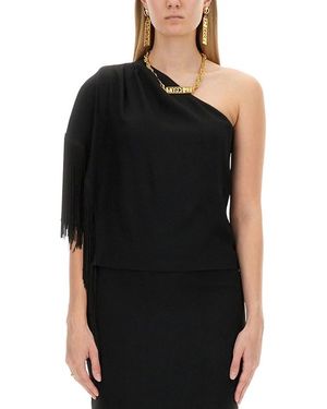 Moschino One-Piece Top With Fringed Shoulder Detail - Black