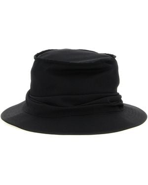 Yohji Yamamoto Drape Solid Bucket Hat - Black