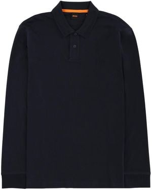BOSS Long-Sleeved Polo Shirt - Blue