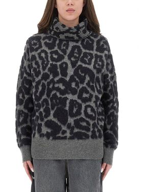 Stella McCartney Wool And Alpaca Leopard Jumper - Grey