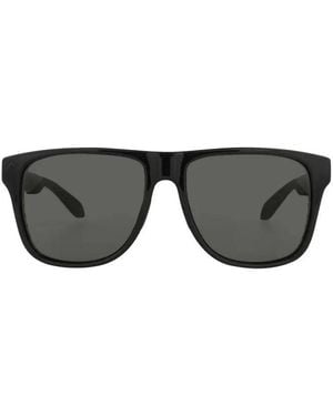 McQueen Sunglasses Square Full Rim, Shiny Frame And Lens Am0292Sa001 - Black
