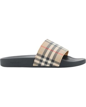Burberry Rubber Slides Sandals - White