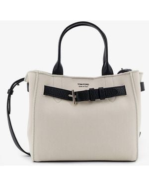 Tom Ford Handbag Audrey Canvas Canvas/Leather Handbags - Natural