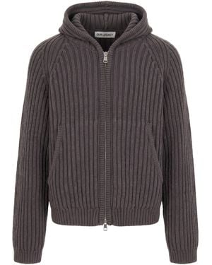 Our Legacy Knit Hoodie Level Merino Wool Jumper - Grey
