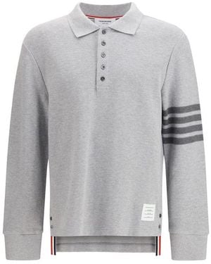 Thom Browne Cotton Polo Shirt - Grey