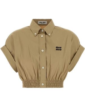 Miu Miu Camel Poplin Shirt - Multicolor