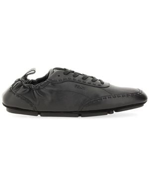 Fendi Sneakers Fit Leather Sneakers - Black
