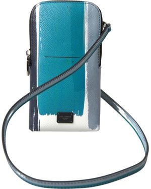 Dolce & Gabbana Leather Purse Crossbody Sling Phone Bag And - Blue