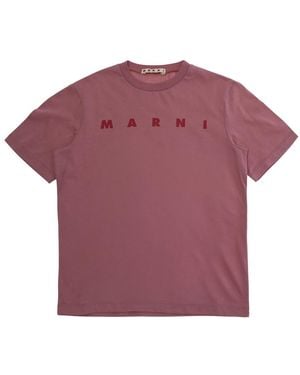 Marni Girls T-Shirt M01601M00Rfmt290F Cotton T-Shirts - Purple