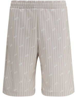Gcds All-Over Logo Pinstripe Shorts Polyester Bermuda - Grey