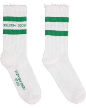 Golden Goose Striped Knitted Ankle Socks - Green