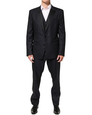 Dolce & Gabbana Martini 2 Buttons Suit 3 Piece Pl Se Vw - Black
