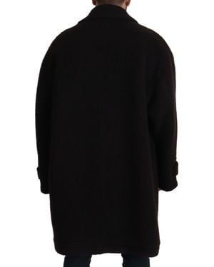 Dolce & Gabbana Alpaca Button Down Trench Coat Jacket Clothing - Black