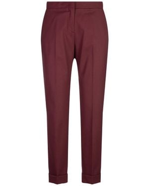 Etro Burgundy Stretch Wool Cropped Trousers - Red