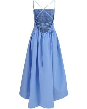 Ganni Poplin Maxi Dress Azurine - Blue