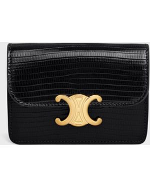 Celine Celine Croc-Embossed Leather Card Case - Black