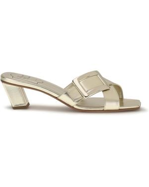 Roger Vivier Mules Sandals Laminated Leather Calf - Metallic