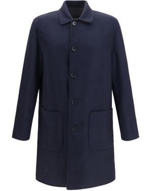 Etro Soho Reversible Wool-Blend Coat - Blue