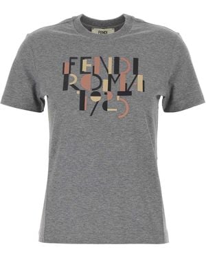 Fendi Cotton T-Shirt - Grey