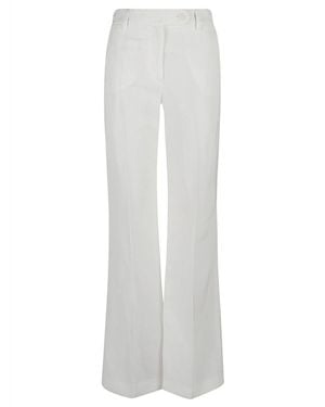 True Royal Linen Flared Trousers - White