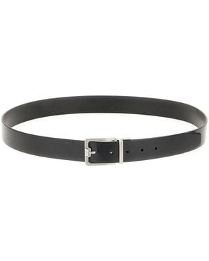 Emporio Armani Leather Reversible Belt - White