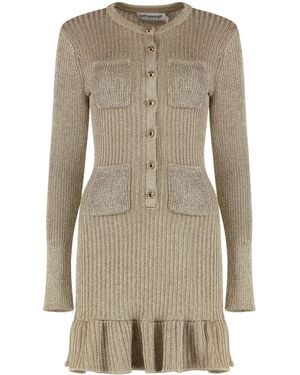Self-Portrait Lurex Knit Dress - Natural
