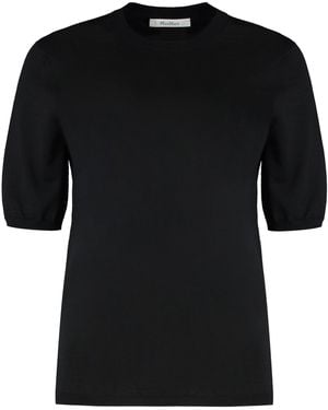 Max Mara Wool Slim Fit Shirt Virgin Knitwear - Black