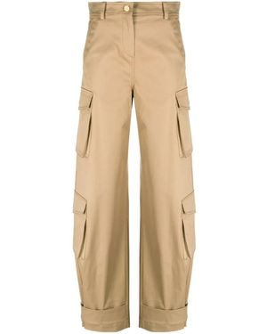 Valentino High-Waisted Cargo Pants - Natural