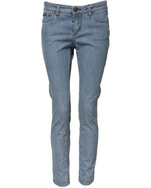 Dolce & Gabbana Cotton Pretty Midwaist Skinny Denim Jeans - Blue
