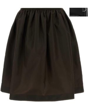 Miu Miu Chocolate Nylon Skirt - Black
