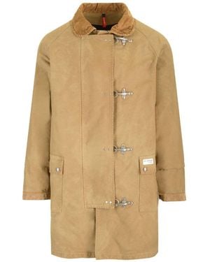 Fay Raincoat Long 4 Ganci - Natural