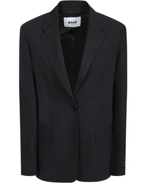 MSGM Single-Breasted Tailored Blazer - Black