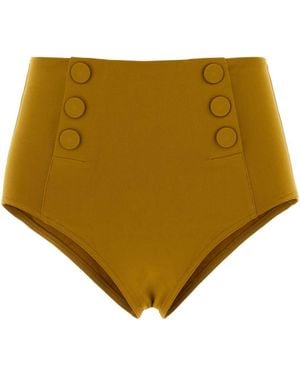 Eres Mustard Stretch Nylon Flaneuse Bikini Bottom - Natural