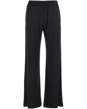 Le Plain Pants With Elastic Waist And Side Pockets - Black
