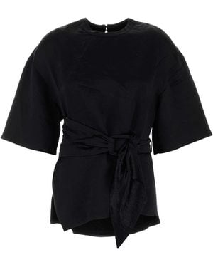 Nanushka Satin Besia T-Shirt - Black