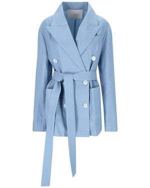 Setchu Origami Double-Breasted Blazer - Blue