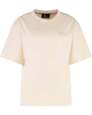 Moncler Cotton Crew-Neck T-Shirt T-Shirts & Jerseys - Natural