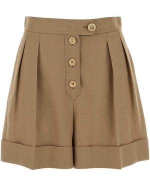 Valentino Garavani Biscuit Viscose Blend Shorts - Natural