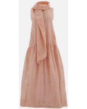 Plan C Long Organza Dress - Pink