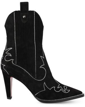 Christian Louboutin Embellished Pointed Toe Boots - Black