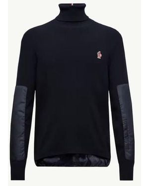 Moncler Moncler Padded-Sleeve Sweater - Blue
