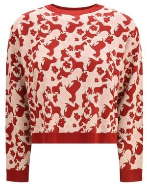 Max Mara Multicolour Viscose Sweatshirt - Red