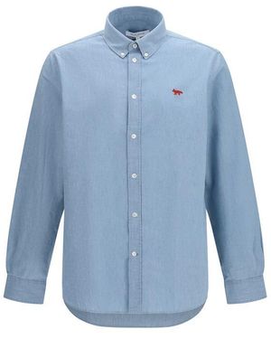 Maison Kitsuné Blue Cotton Shirt