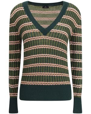 Etro Striped Wool Sweater - Green