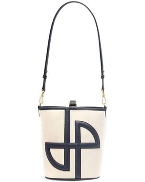 Patou Small Jp Canvas Bucket Bag - White