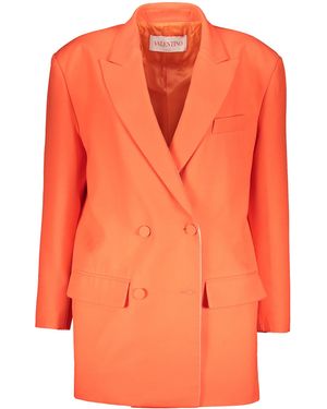 Valentino Garavani Elegant Blazer With Double-Breasted - Orange